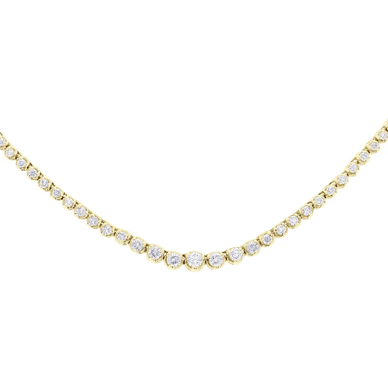 elegant pearl necklace for weddings -Miracle Diamond Tennis Necklace 3 3/4ct