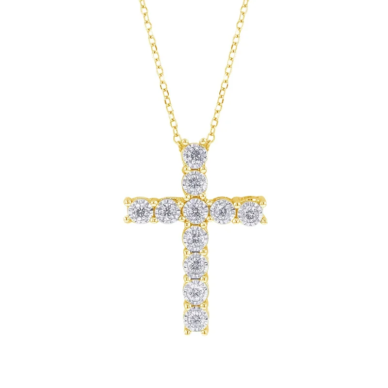 infinity heart necklace for women -Mirage Diamond Cross Necklace 1/2CT