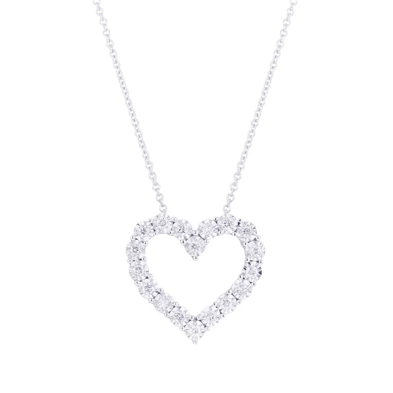 heart locket necklace for gifts -Mirage Diamond Heart Necklace 1/4ct