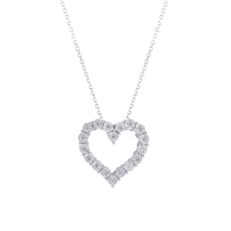 trendy gold choker necklace -Mirage Diamond Heart Necklace- 1/6CT