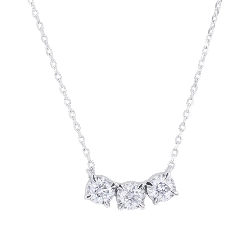 handmade necklace for women -Mirage Three Stone Diamond Necklace 1/4 ct