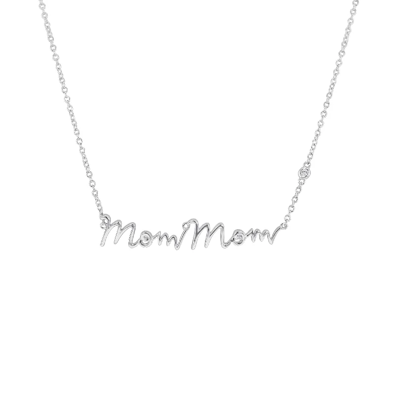 tiny heart necklace for daily wear -MomMom Diamond Necklace