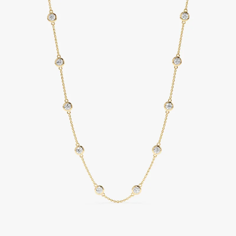 celestial necklace for women -Multi Diamond By The Yard Necklace - 1 ctw, Acacia