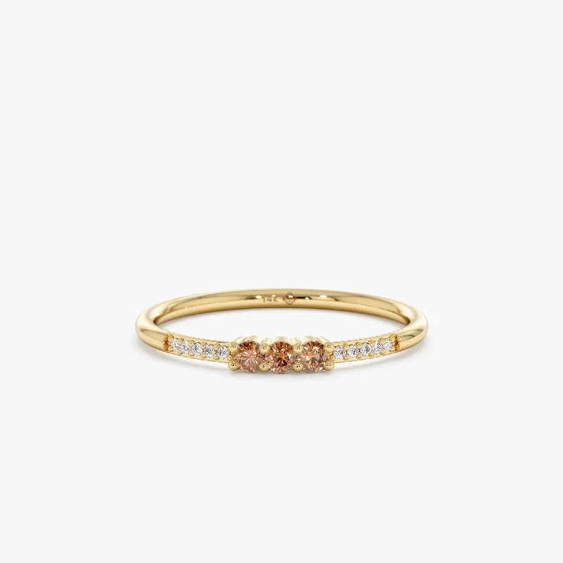 gold ring for women -Natural Citrine and Diamond Ring, Jamie