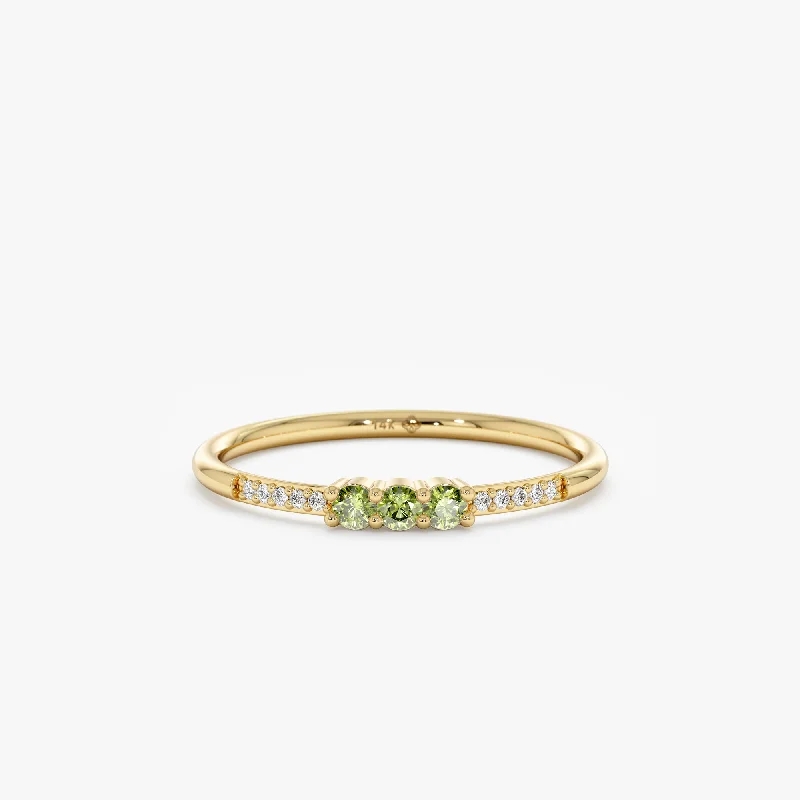 butterfly statement ring for girls -Natural Peridot and Diamond Ring, Jamie