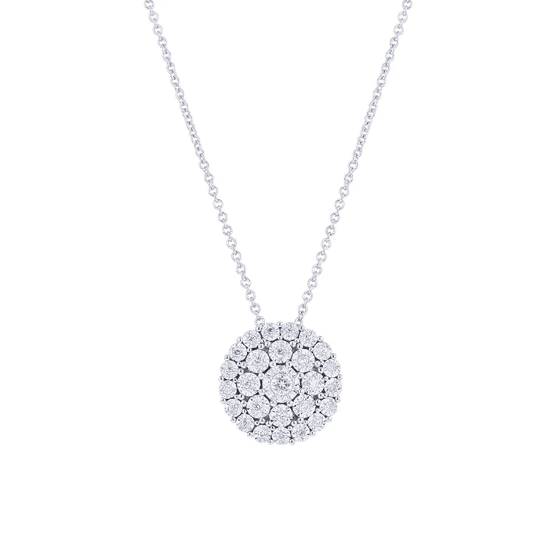 sterling silver necklace for men -Nebula Round Cluster Diamond Necklace 1/6ct