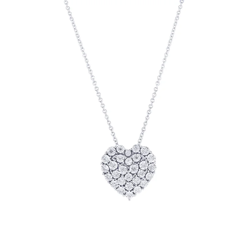 birthstone necklace for moms -Nebula Heart Cluster Diamond Necklace 1/6ct