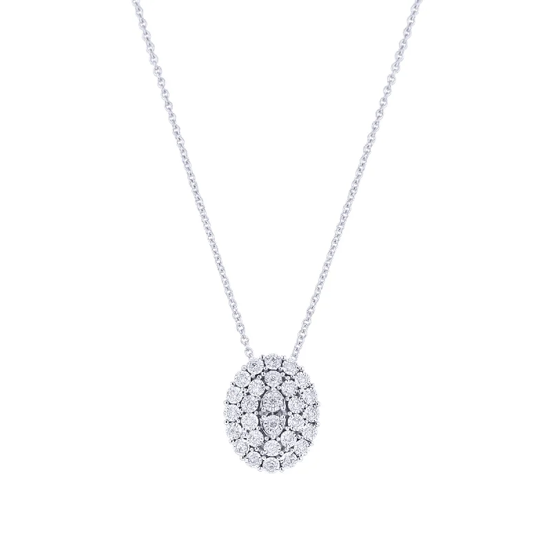 personalized name necklace for women -Nebula Oval Cluster Diamond Necklace 1/6ct