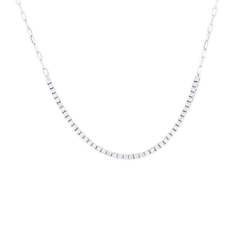 double layered necklace for women -Noemi Diamond Paper Clip Necklace