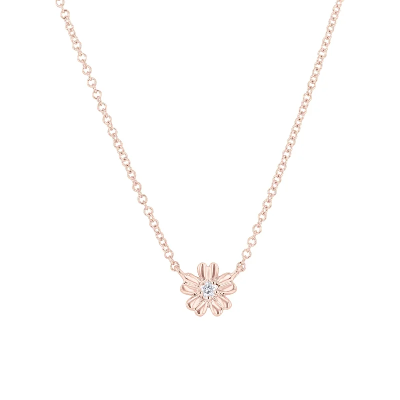 heart pendant necklace for women -Petite Blossom Diamond Necklace