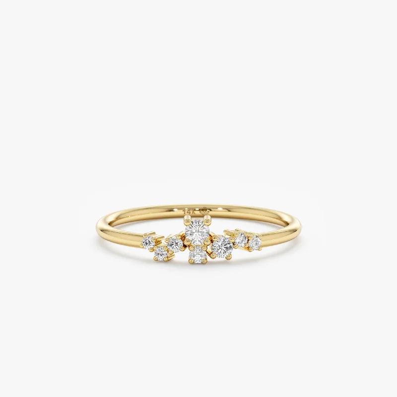 nature-inspired ring for women -Petite Diamond Cluster Ring, Lorelai