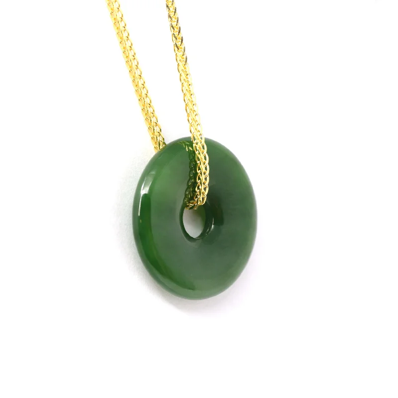 romantic heart necklace for girlfriend -RealJade® "Circle of Heaven" Necklace – Represents Wealth, and Good Fortune Natural Nephrite Jade Necklace