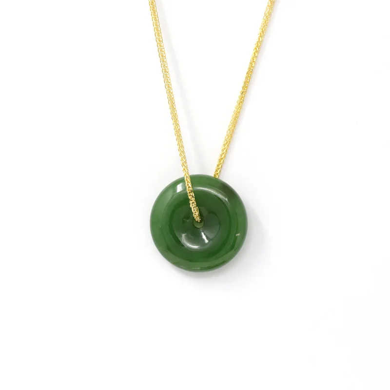 silver heart necklace for women -RealJade® "Good Luck Button" Necklace – Represents Wealth, and Good Fortune Natural Nephrite Jade Necklace