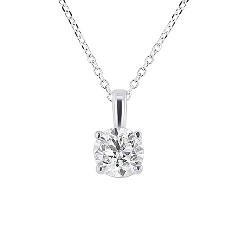 butterfly pendant necklace for girls -Round Solitaire Diamond Necklace 1/2ct