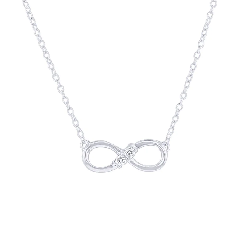 flower pendant necklace for women -Silver Always & Forever Infinity Diamond Necklace