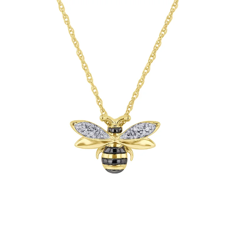 personalized name necklace for women -Silver Bumblebee Diamond Necklace