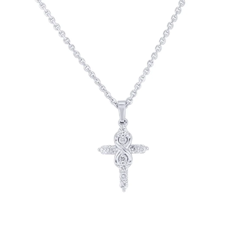 cubic zirconia necklace for women -Silver Eternal Faith Diamond Necklace