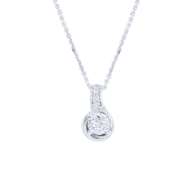 gold pendant necklace for women -Silver Mirage Whirlwind Diamond Necklace