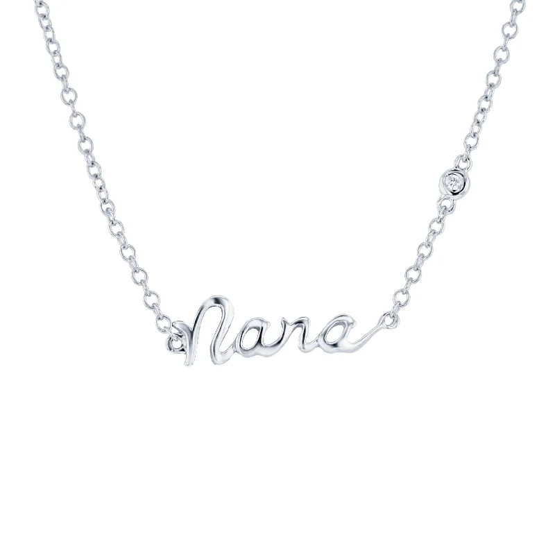 dainty pearl necklace for bridesmaids -Silver Nana Diamond Necklace