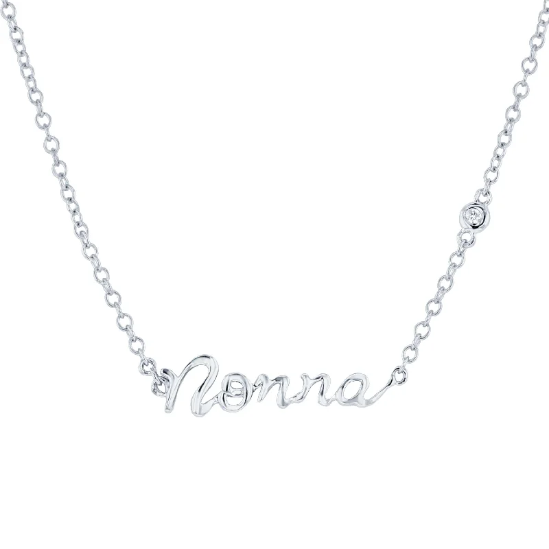 double layered necklace for women -Silver Nonna Diamond Necklace