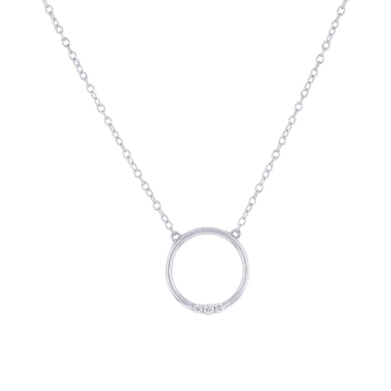 long pendant necklace for layering -Silver Trilogy Diamond Necklace