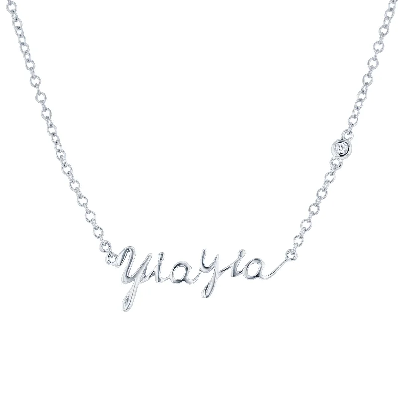 classic pearl necklace for formal events -Silver YiaYia Diamond Necklace