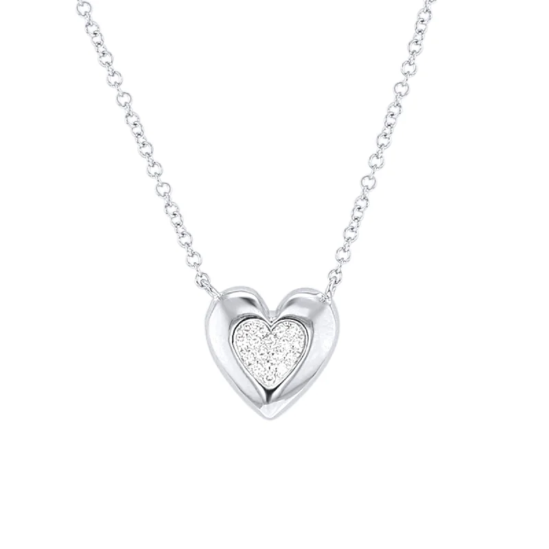 angel wing necklace for remembrance -Simplistic Diamond Heart Necklace