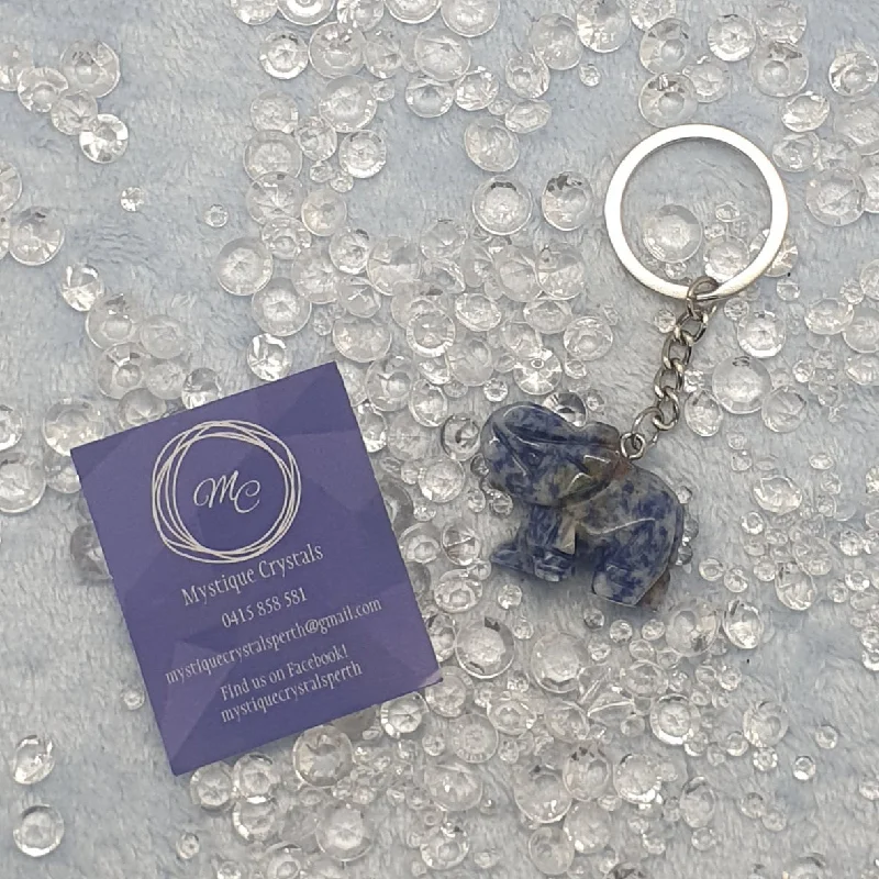 family tree ring for moms -Sodalite Elephant Keyring