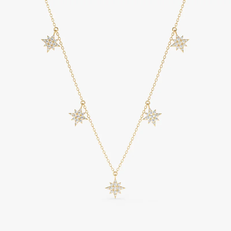 tiny heart necklace for daily wear -Starburst Station Necklace, Estelle