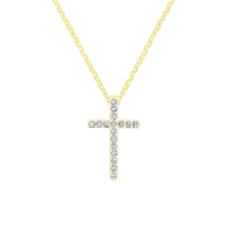 geometric pendant necklace for women -Tranquil Cross Diamond Necklace