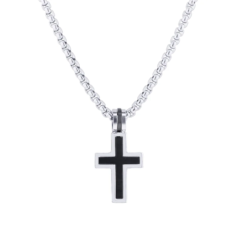 luxury gold necklace for special occasions -Virtue Stainless Steel Cross Necklace