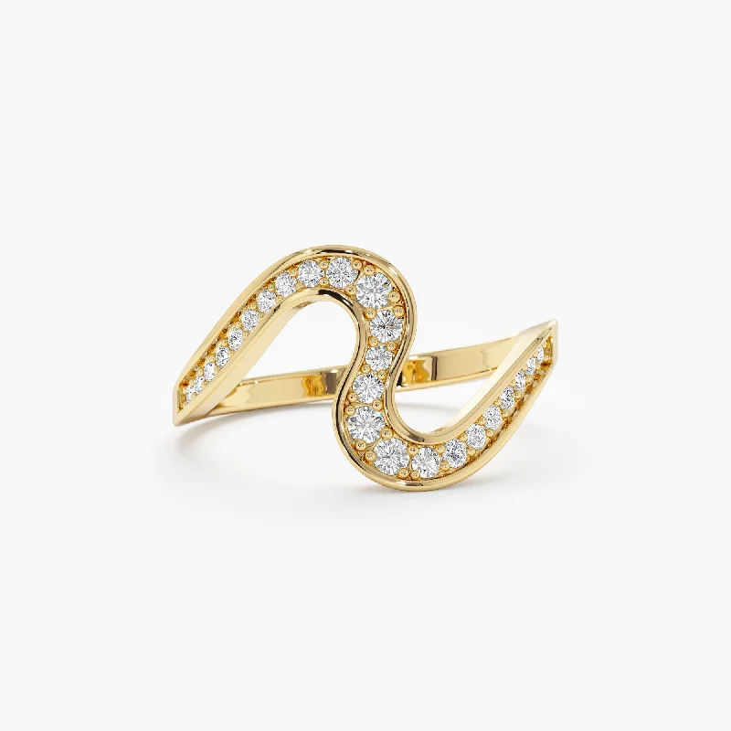 family tree ring for moms -Wavy Diamond Ring, Tyla