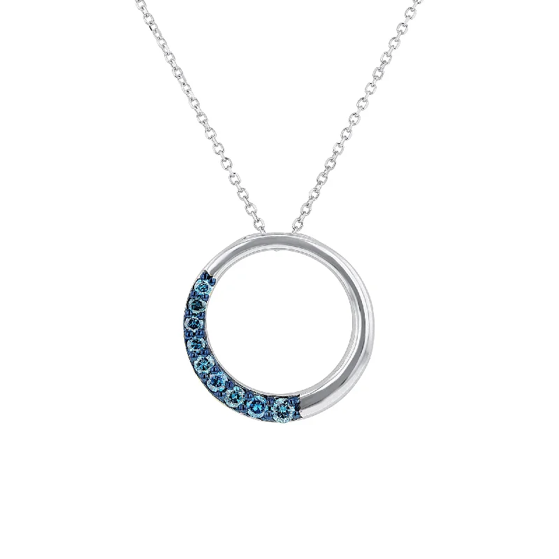 trendy necklace for teens -Whirlwind Blue Diamond Necklace