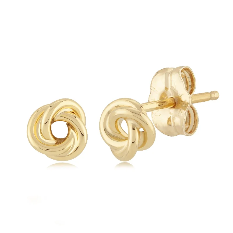 Handmade gold earrings for unique style -14KG Sm. Love Knot Earrings