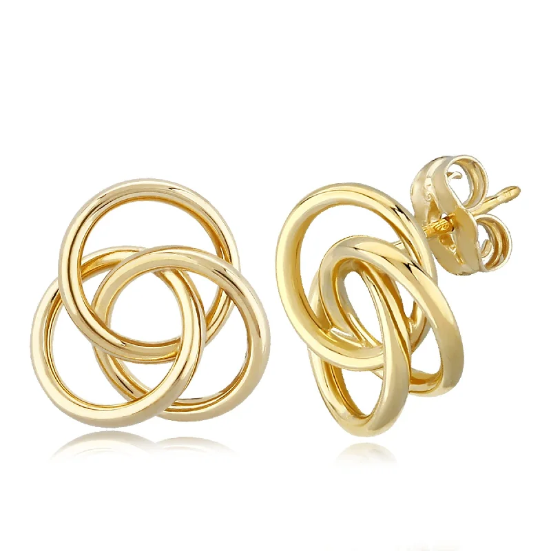 Silver earrings for everyday outfits -14KG Lg-Love Knot Earrings