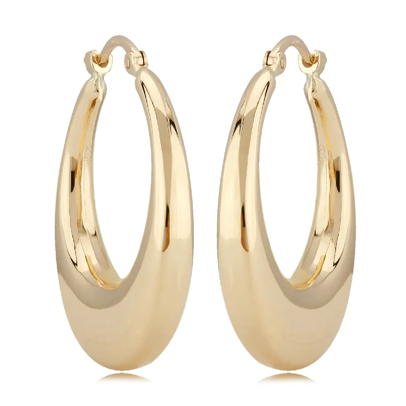 Handmade earrings for personal touch -14K Yellow Gold Pl Shell Hoop S/D Earrings