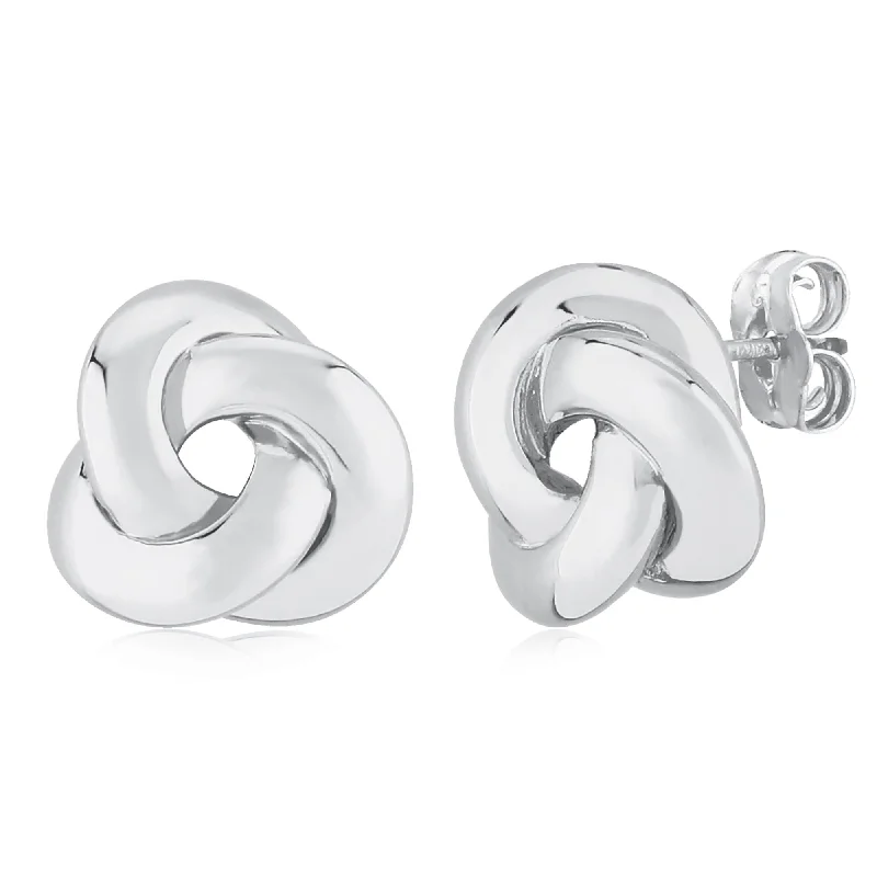 Double hoop earrings for trendy appeal -Sterling Silver Sm. Knot Earrings