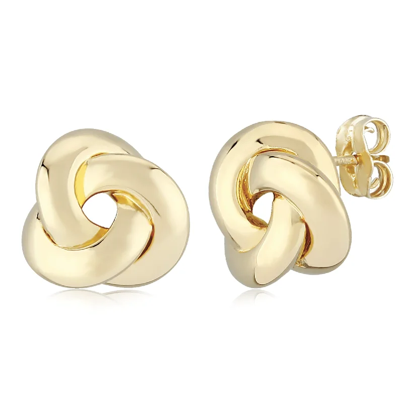 Elegant gold hoop earrings for evening events -14KY Sm.. Knot Earrings