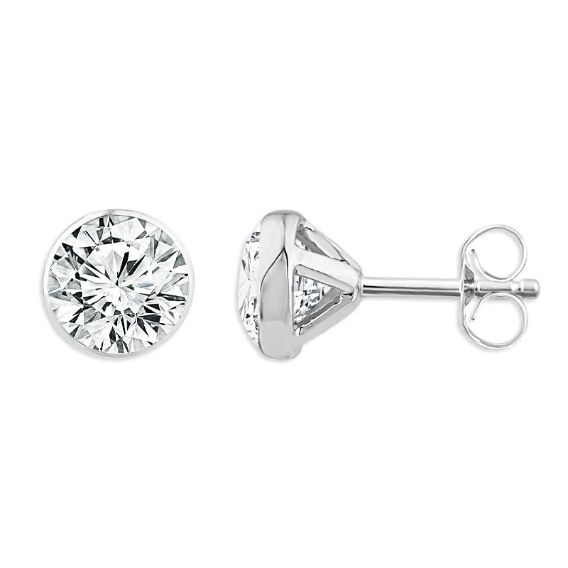 Trendy ear cuffs for fashion lovers -14K White Gold 1/2ctw Lab Grown Round Diamond SkySet Martini Stud Earrings