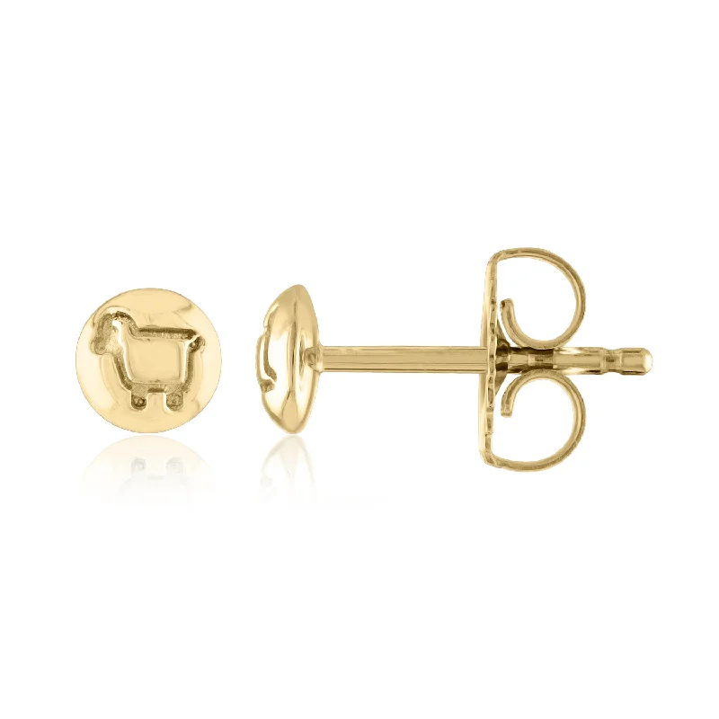 Unique asymmetric earrings for fashion-forward looks -18K Yellow Gold EWE 2 CUTE STUD EARRINGS