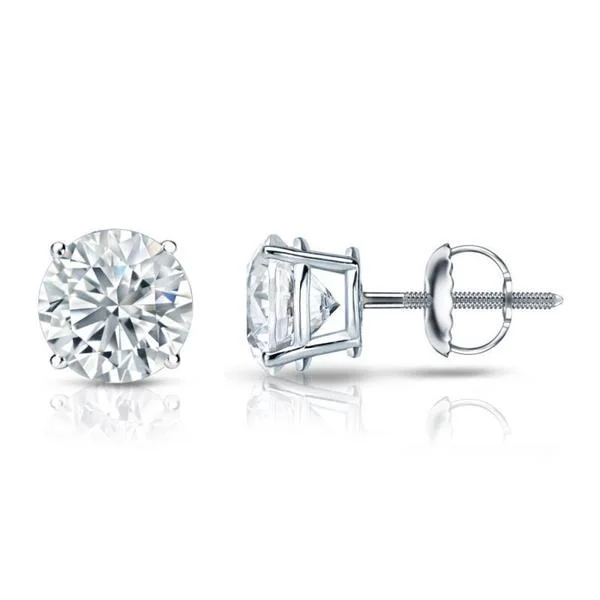 Long drop earrings for a dramatic look -Auriya 14k Gold GIA Certified 4.50 ct. TDW Round Diamond Stud Earrings