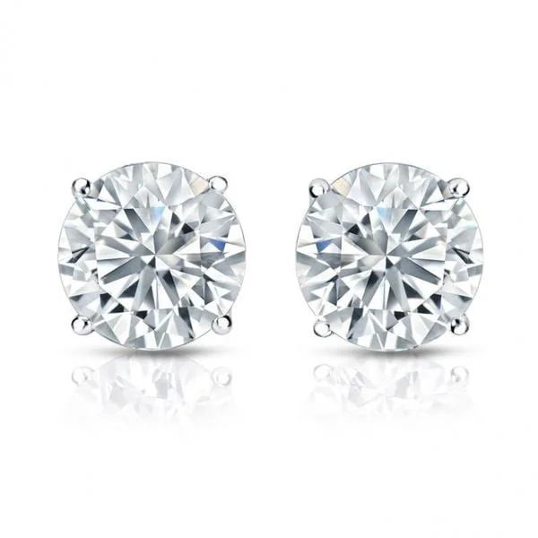 Bohemian style ear climbers for trendy look -Auriya Platinum GIA Certified 4.50 carat TDW Round Diamond Stud Earrings