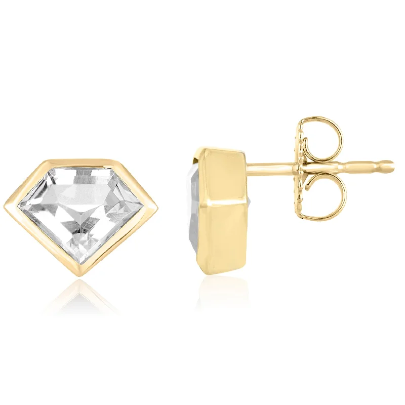 Gold stud earrings for professional style -18K Yellow Gold Super Stud Earrings