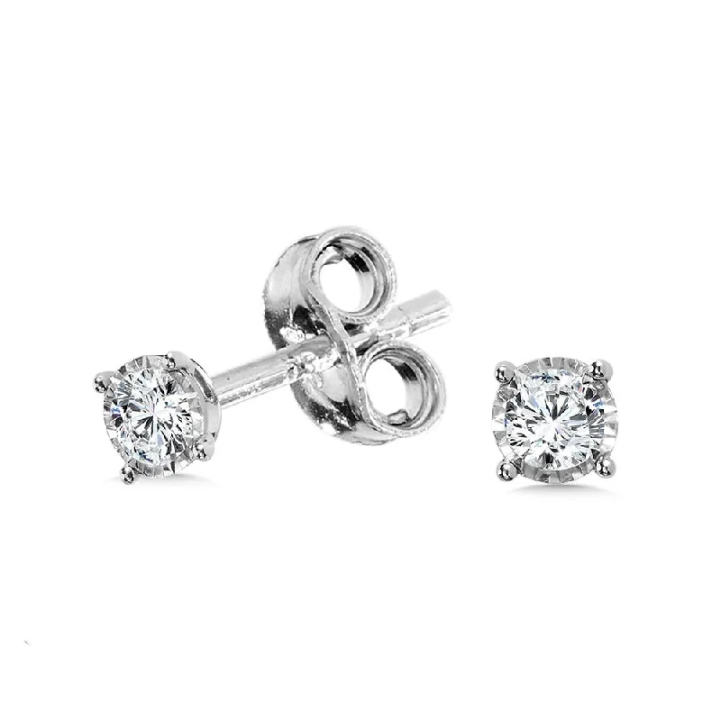 Small gold earrings for subtle elegance -DIAMOND STAR SOLITAIRE STUD EARRINGS