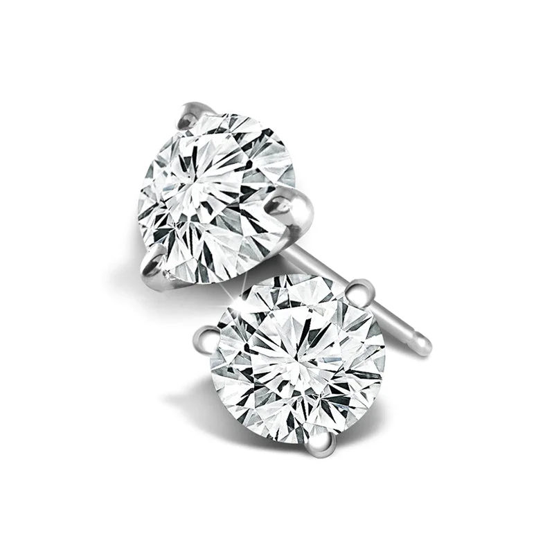 Multi-layered earrings for trendy outfits -14K White Gold 2ctw Diamond Martini Studs