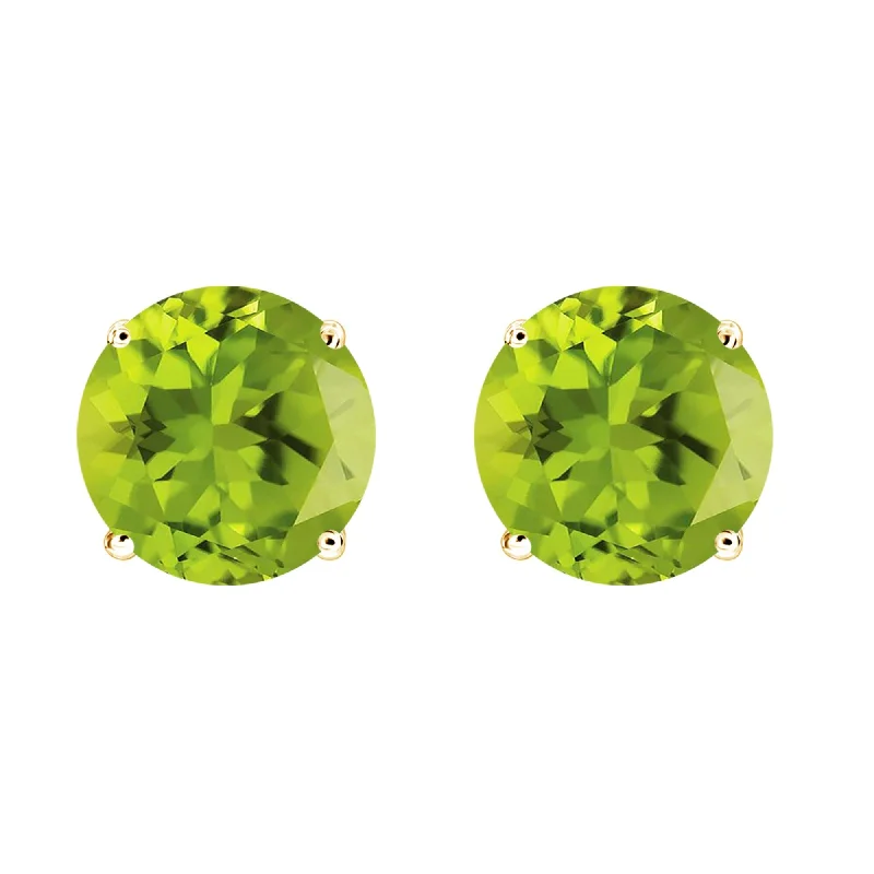 Resin earrings for lightweight wear -Gold Over Sterling Silver with Natural Peridot Stud Earring