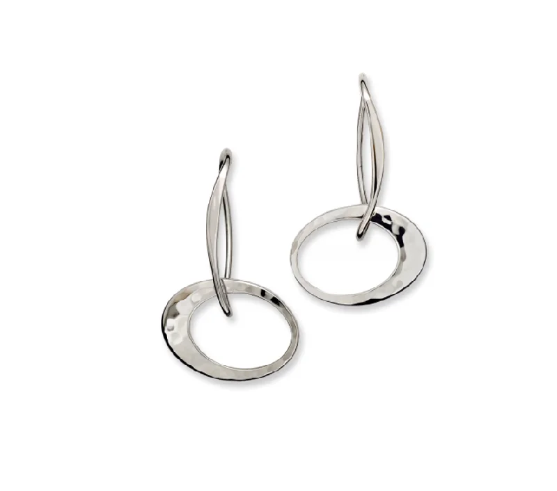 Simple drop earrings for everyday elegance -Petite Elliptical Earrings