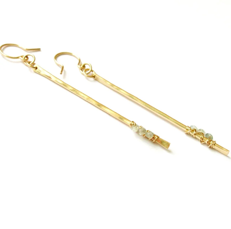 Elegant gold hoop earrings for evening events -Pixie Sticks earrings