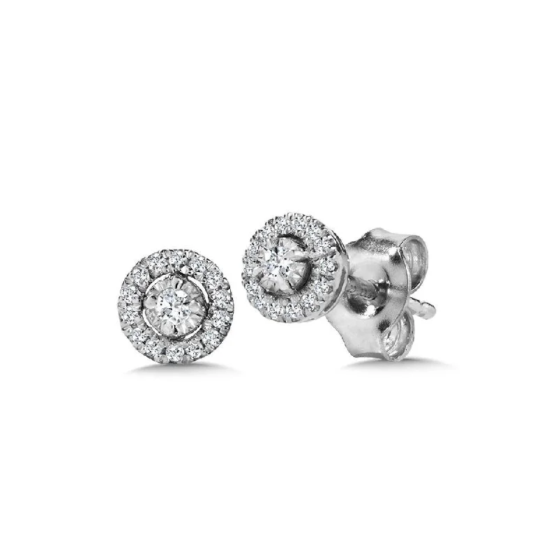 Elegant hoop earrings for classic looks -ROUND DIAMOND STAR, HEAVENLY HALO EARRINGS