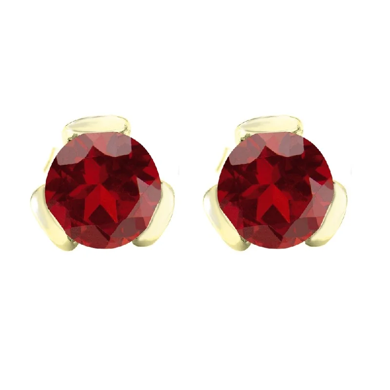 14k gold earrings for refined style -V3 Jewelry 925 Gold Over Sterling Silver with 4 CTTW Natural Garnet Stud Earring for Women